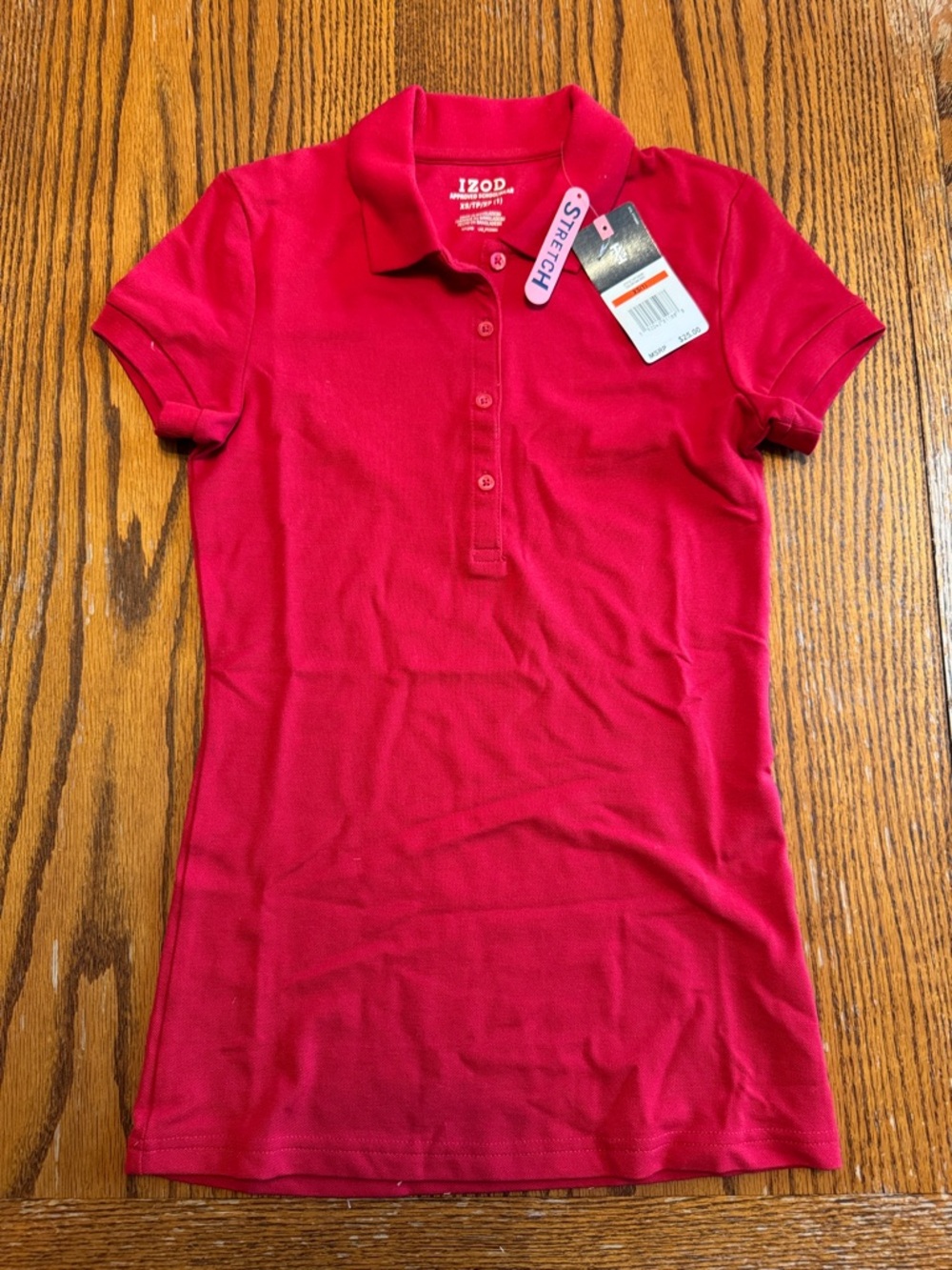 Izod Women's Red Approved Schoolwear Stretch Polo XS (1)
